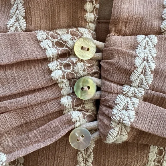 House of Harlow 1960 Striped Mini Dress in Tan and White - Picture 10 of 12